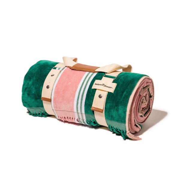 The Beach Blanket - Bistro Green Stripe