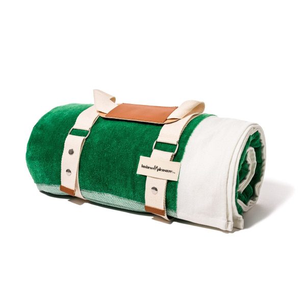 The Beach Blanket - Crew Canyon Green Stripe
