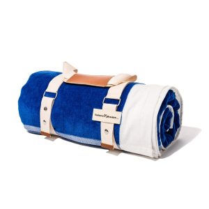The Beach Blanket - Crew Mediterranean Blue Stripe