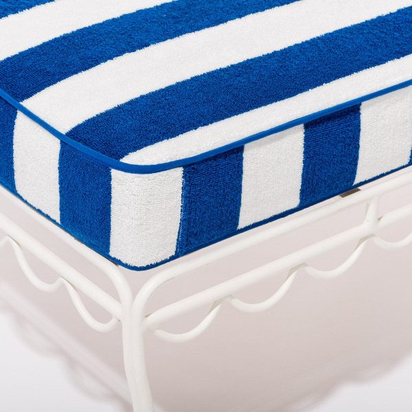 The Lounger Towel - Crew Mediterranean Blue Stripe - Image 2