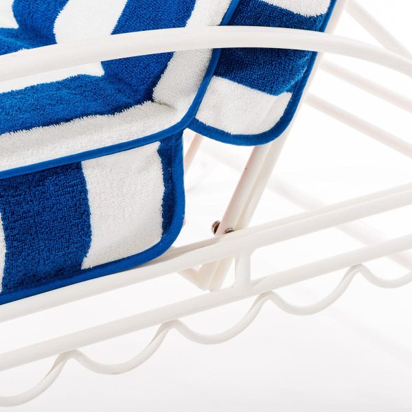 The Lounger Towel - Crew Mediterranean Blue Stripe - Image 3