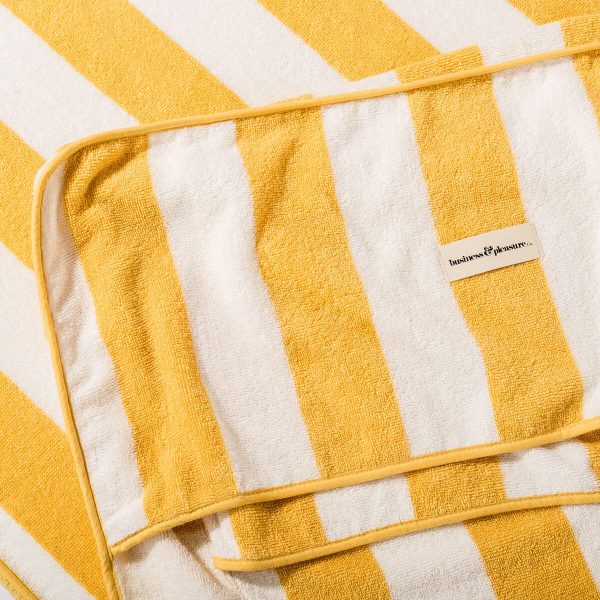 The Lounger Towel - Crew Mimosa Yellow Stripe - Image 2