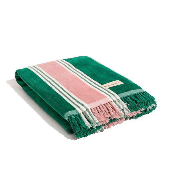 The Beach Towel - Bistro Green Stripe