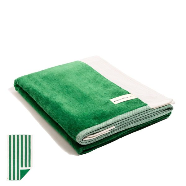 The Beach Towel - Crew Canyon Green Stripe