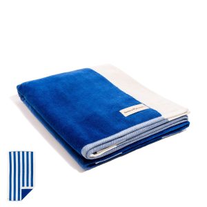 The Beach Towel - Crew Mediterranean Blue Stripe