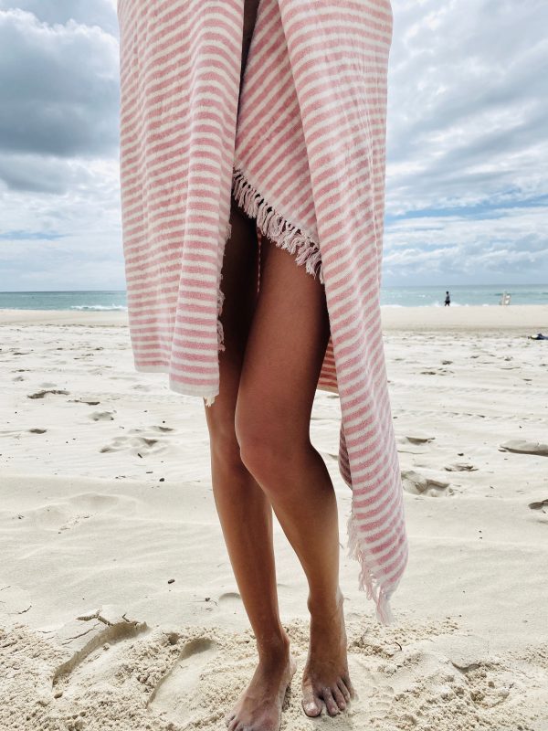 The Beach Towel - Lauren's Pink Stripe - Image 3