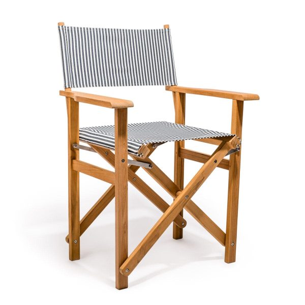 The Directors Chair - Table Height - Lauren's Navy Stripe