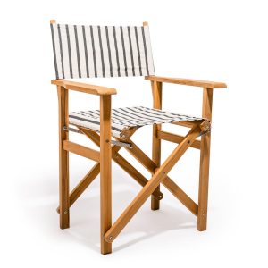 The Directors Chair - Table Height - Monaco Black Stripe