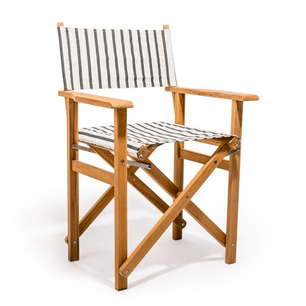 The Directors Chair - Table Height - Monaco Black Stripe