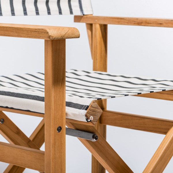 The Directors Chair - Table Height - Monaco Black Stripe - Image 5