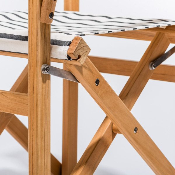 The Directors Chair - Table Height - Monaco Black Stripe - Image 6