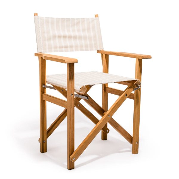 The Directors Chair - Table Height - Monaco Natural Stripe