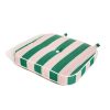 The Al Fresco Dining Chair Cushion - Bistro Green Stripe