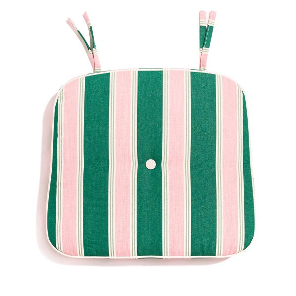 The Al Fresco Dining Chair Cushion - Bistro Green Stripe - Image 2