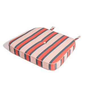 The Al Fresco Dining Chair Cushion - Bistro Dusty Pink Stripe
