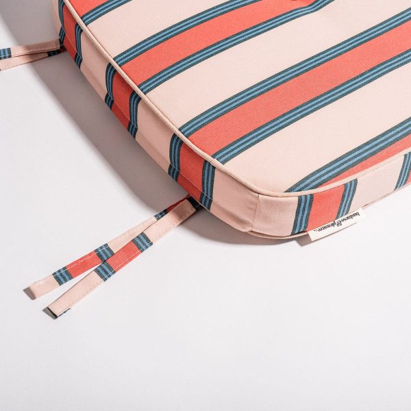 The Al Fresco Dining Chair Cushion - Bistro Dusty Pink Stripe - Image 3