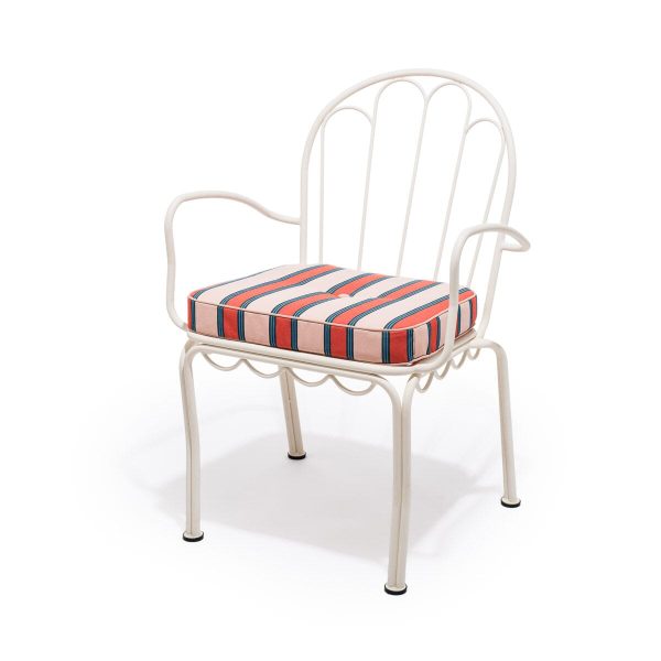 The Al Fresco Dining Chair Cushion - Bistro Dusty Pink Stripe - Image 4