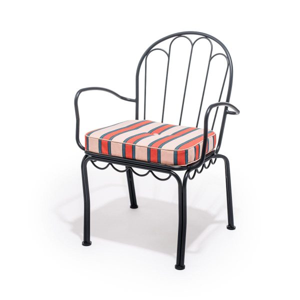 The Al Fresco Dining Chair Cushion - Bistro Dusty Pink Stripe - Image 5