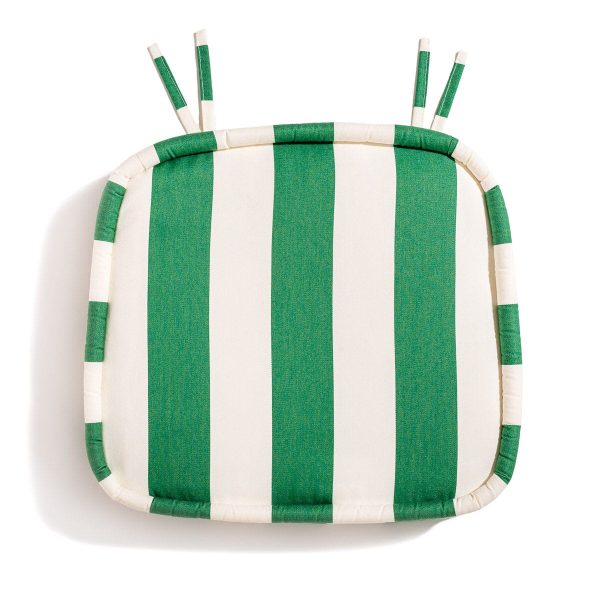 The Al Fresco Dining Chair Cushion - Crew Canyon Green Stripe - Image 3
