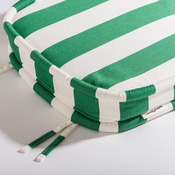 The Al Fresco Dining Chair Cushion - Crew Canyon Green Stripe - Image 4