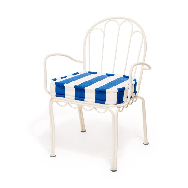 The Al Fresco Dining Chair Cushion - Crew Mediterranean Blue Stripe - Image 5