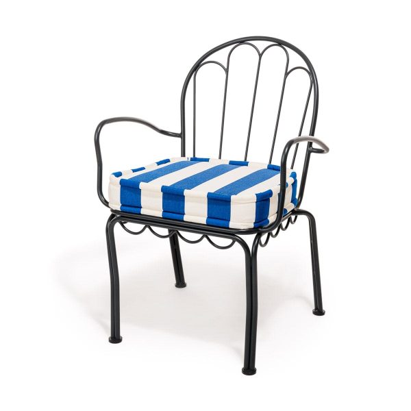The Al Fresco Dining Chair Cushion - Crew Mediterranean Blue Stripe - Image 6