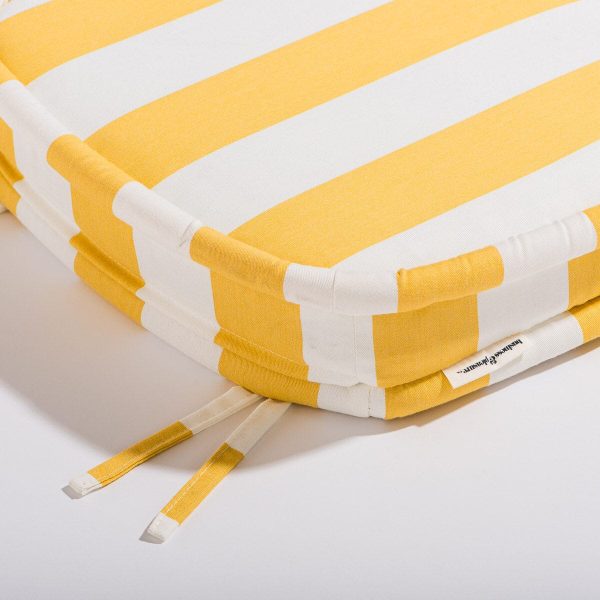 The Al Fresco Dining Chair Cushion - Crew Mimosa Yellow Stripe - Image 3