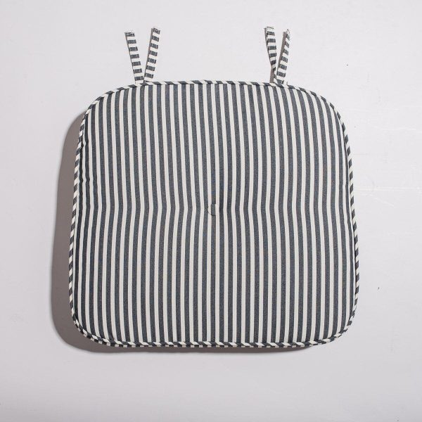 The Al Fresco Dining Chair Cushion - Lauren's Navy Stripe - Image 4