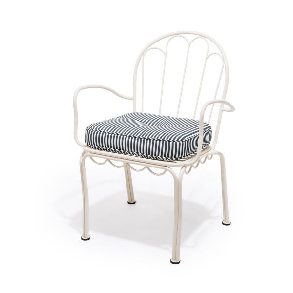 The Al Fresco Dining Chair Cushion - Lauren's Navy Stripe - Image 6