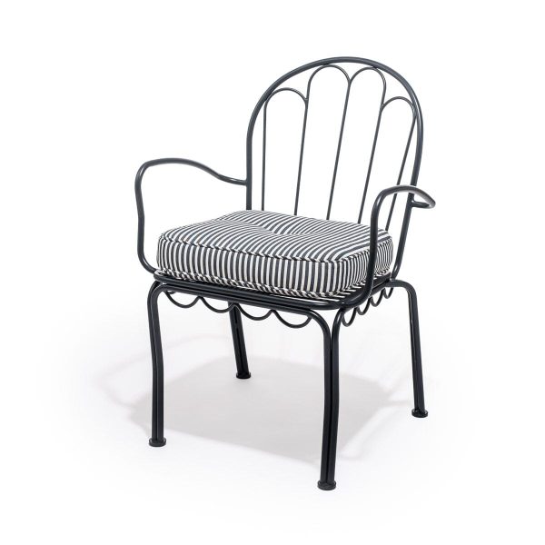 The Al Fresco Dining Chair Cushion - Lauren's Navy Stripe - Image 7