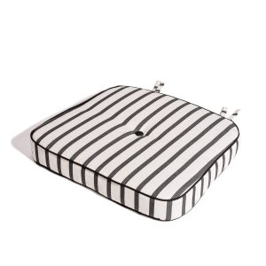 The Al Fresco Dining Chair Cushion - Monaco Black Stripe