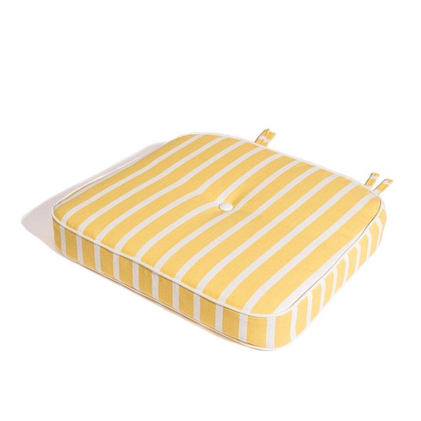 The Al Fresco Dining Chair Cushion - Monaco Mimosa Stripe