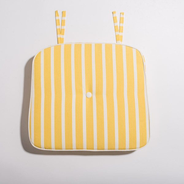 The Al Fresco Dining Chair Cushion - Monaco Mimosa Stripe - Image 3