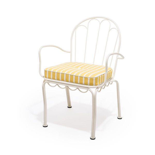 The Al Fresco Dining Chair Cushion - Monaco Mimosa Stripe - Image 5