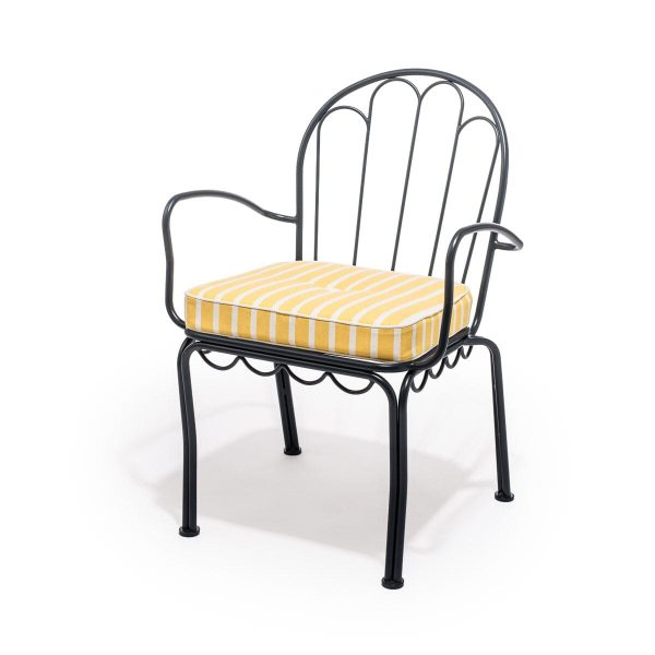 The Al Fresco Dining Chair Cushion - Monaco Mimosa Stripe - Image 6