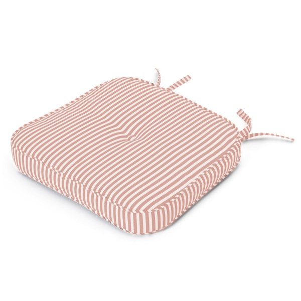 The Al Fresco Dining Chair Cushion - Lauren's Pink Stripe
