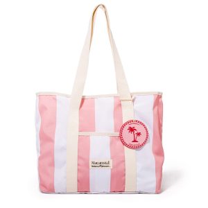 The Volcano Beach Bag - Strawberry Daiquiri Stripe