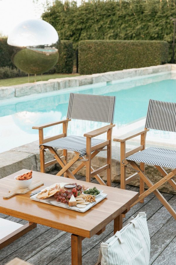 The Directors Chair - Table Height - Lauren's Navy Stripe - Image 2
