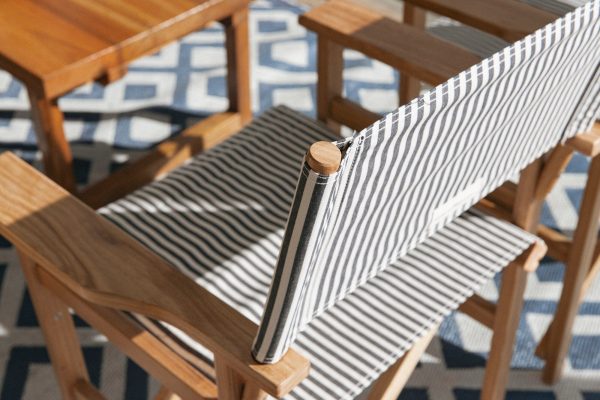 The Directors Chair - Table Height - Lauren's Navy Stripe - Image 5