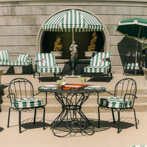 The Al Fresco Dining Chair Cushion - Crew Canyon Green Stripe - Image 7