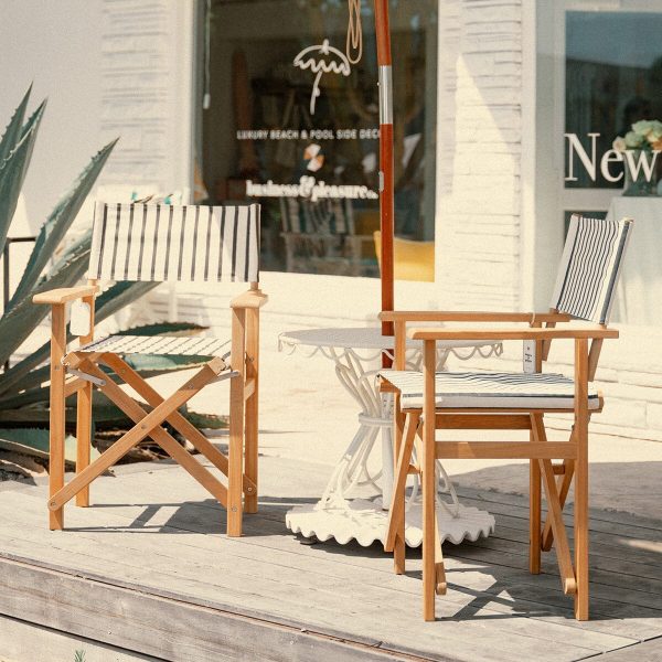 The Directors Chair - Table Height - Monaco Black Stripe - Image 9