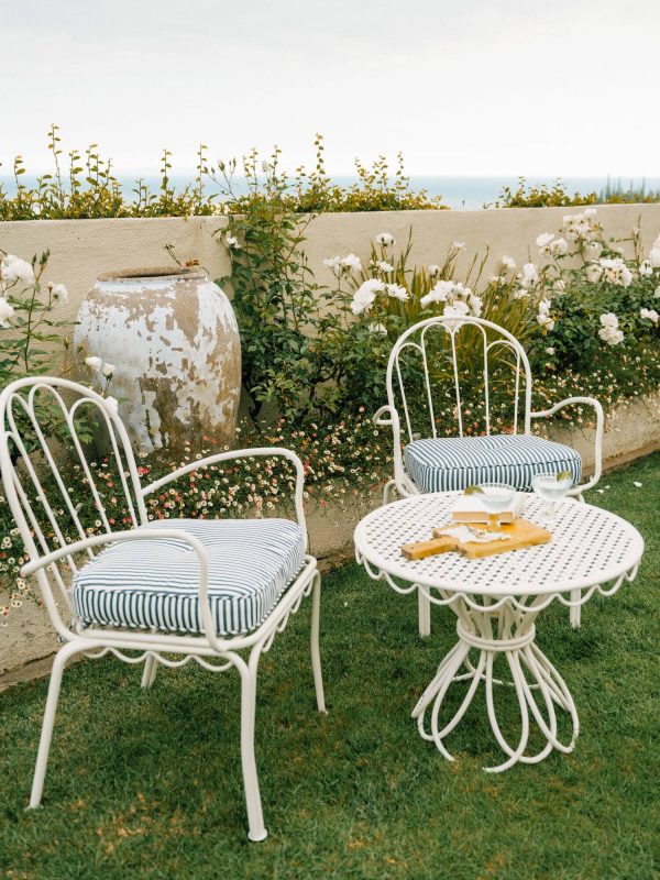 The Al Fresco Dining Chair Cushion - Lauren's Navy Stripe - Image 2