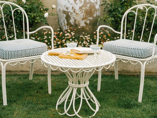 The Al Fresco Dining Chair Cushion - Lauren's Navy Stripe - Image 3