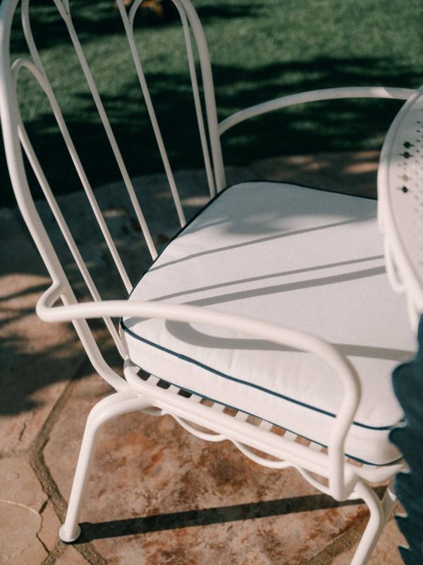 The Al Fresco Dining Chair Cushion - Rivie White - Image 2